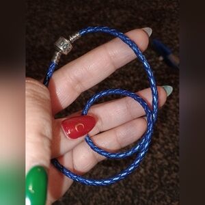 Pandora Braided Leather Blue (Stamped ALE S925)